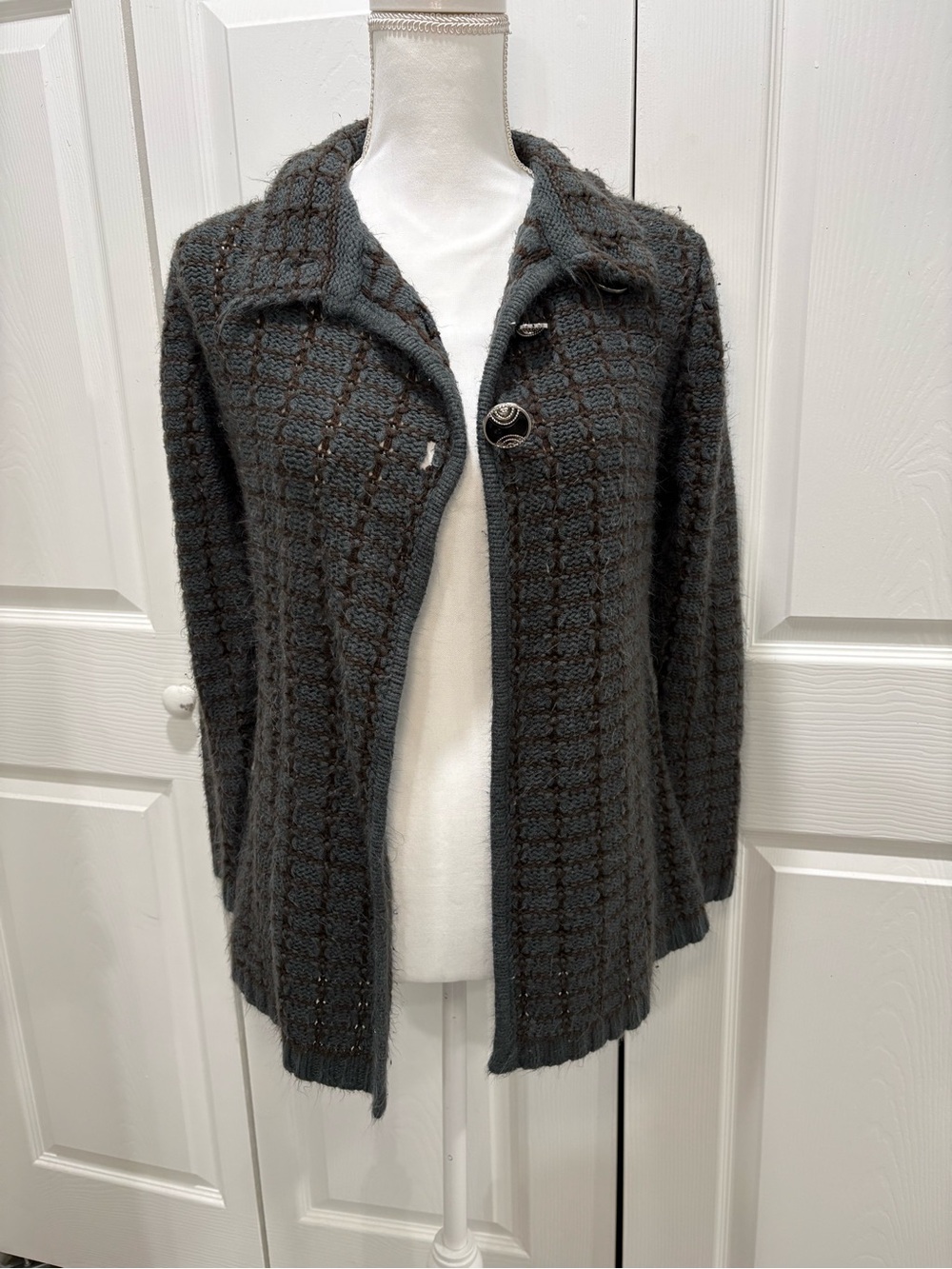 Simply Irresistible Dark Charcoal Knit Button-Front Cardigan